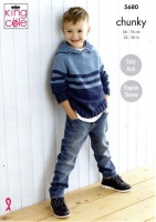 Knitting Pattern - King Cole 5680 - Subtle Drifter Chunky - Sweater & Hooded Sweater